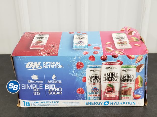 Lot 58-60887 - ON Optimum Nutrition - Blue Raspberry Rush - Juicy Cherry - CocoBerry Breeze 18 count - unopened - d...