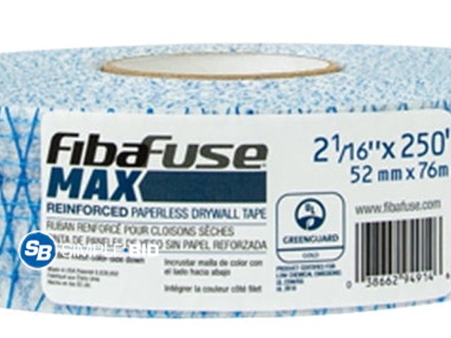 Lot 58-36449 - Lot of (2)  FibaFuse MAX FDW9146-U Reinforced Paperless Tape, 250 ft L, 2-1/16 in W, 0.793 in Thick,...