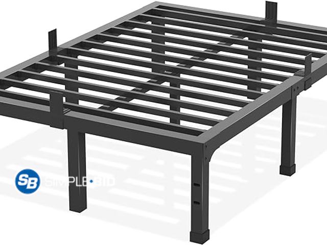 Lot 58-32845 - 14 Inch Full Size Bed Frame, Heavy Duty Support 3500 lbs Metal Platform, No Box Spring Needed/Noise ...