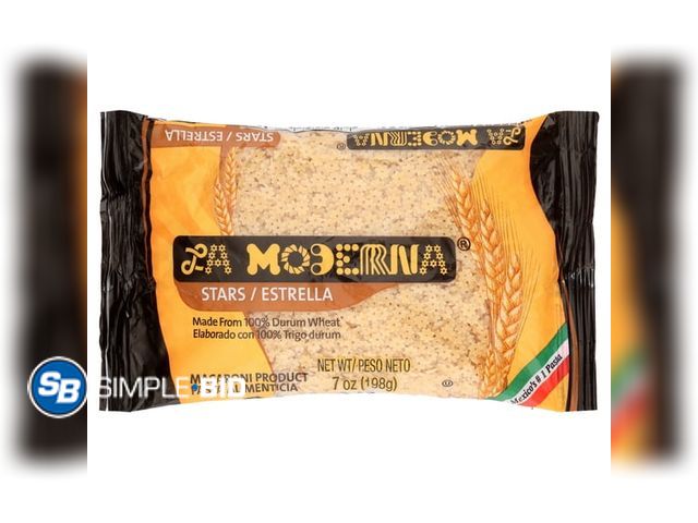 Lot 58-83377 - Lot of (10) Stars Macaroni Pasta La Moderna Star Pasta, Durum Wheat, 7 oz - unopened - expired