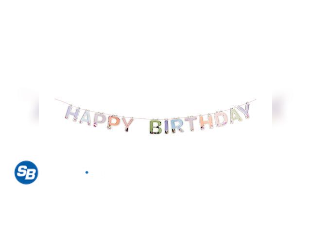 Lot 58-58165 - New Multicolor Happy Birthday Confetti Banner, 6', by Way To Celebrate