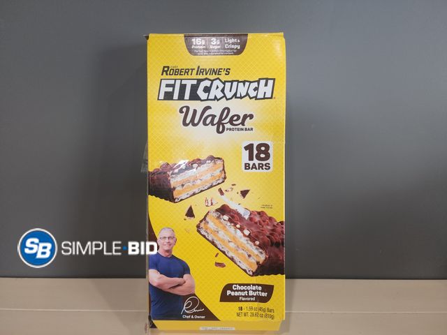 Lot 58-21469 - Robert Irvine's FIT CRUNCH Wafer Protein bars 16- individually packaged - unopened - beset by 4/26