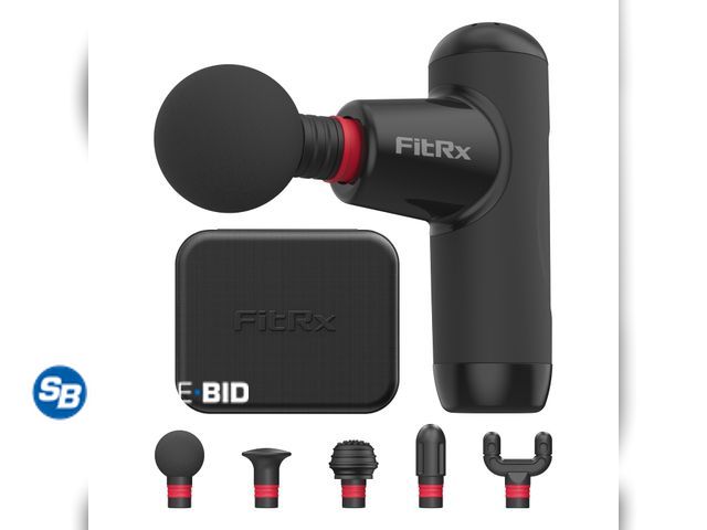 Lot 58-65278 - New FitRx Mini Pro Neck and Back Massager, Handheld Deep Tissue Muscle Massage Gun