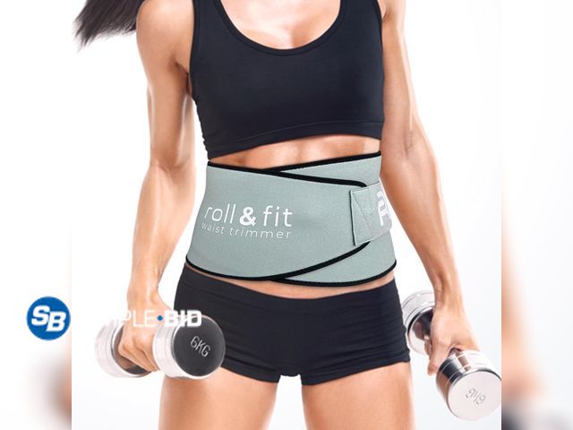 Lot 58-58021 - New Roll &amp; Fit Waist Trimmer Belt for Women and Men – Back Support Springs, Lightweight Sauna Sw...