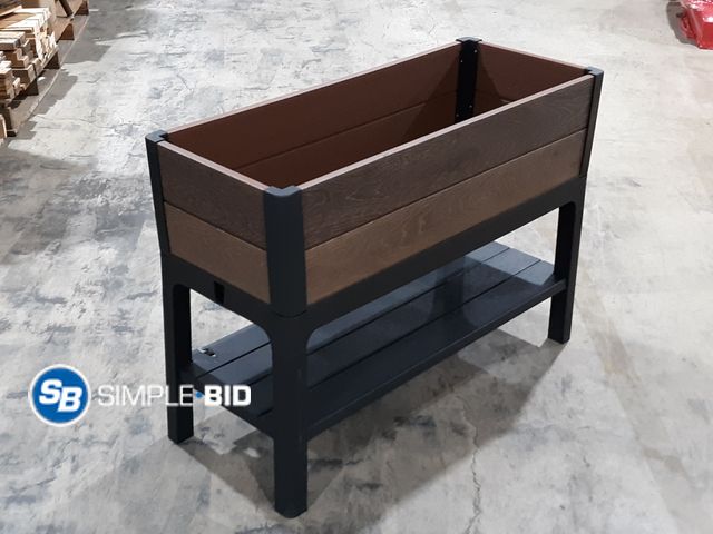 Lot 58-26550 - Keter Walnut Elevated Garden Bed - Slight Damage to one leg