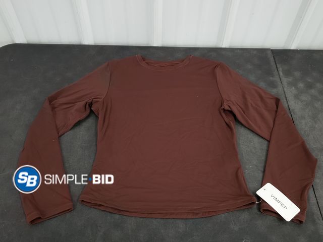 Lot 58-83929 - New VIMPEP Women's Double Lined Long Sleeve T Shirts Crew Neck Slim Fit y2k Sexy Tops Basic Outfits ...