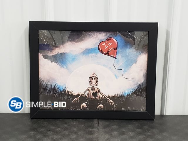 Lot 58-80990 - New Decorative Framed Scarecrow picture - approx. 15" x 18"