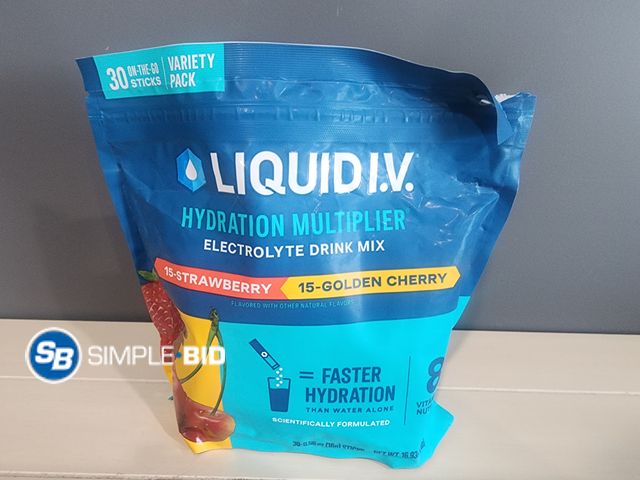 Lot 58-35679 - Liquid I.V. hydration Multiplier Electrolyte Drink mix -- GOLDEN CHERRY - STRAWBERRY - 23 individual...