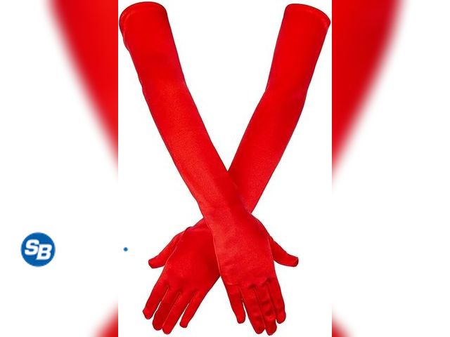 Lot 58-83187 - Lot of (5) New Long Elbow Satin Gloves 21 inch Stretchy 1920s Opera Gloves Evening Party Dance for W...