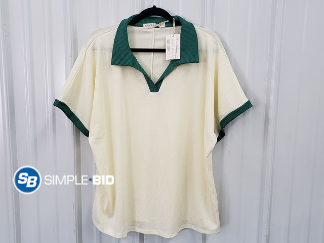 Lot 58-66055 - Grace+Emma Women's Short Sleeved Collared Dress Shirt Size XL