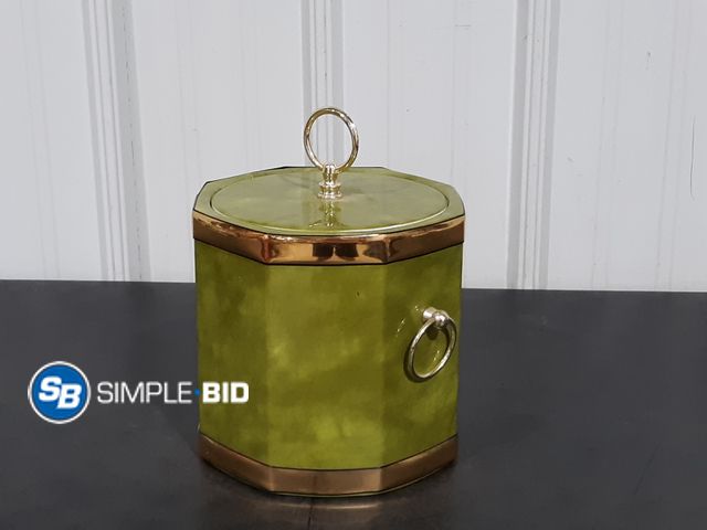 Lot 58-31939 - Retro Green &amp; Gold Ice Bucket