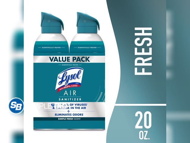 Lot 58-54628 - New Lysol Air Sanitizer Spray, Simple Fresh, 2ct, 10 fl oz each