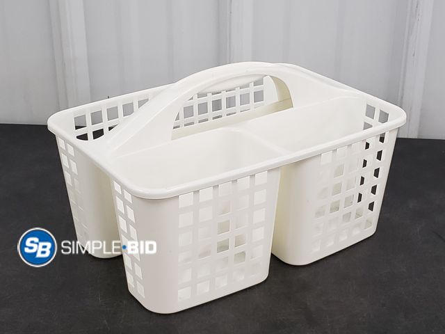 Lot 58-57608 - White 3 Compartment Carry Basket