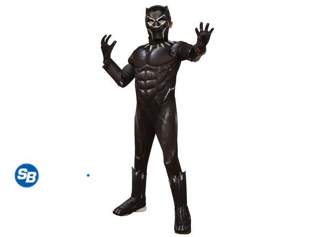 Lot 58-32615 - New Big Boys Superhero Costume In Black Panther, 4-6 / 3-4 Years