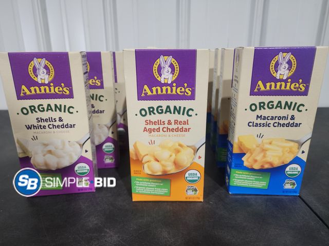 Lot 58-30789 - Lot of (12) Boxes of ANNIE'S Organic Macaroni and classic cheddar -- Shells and Real Aged Cheddar --...