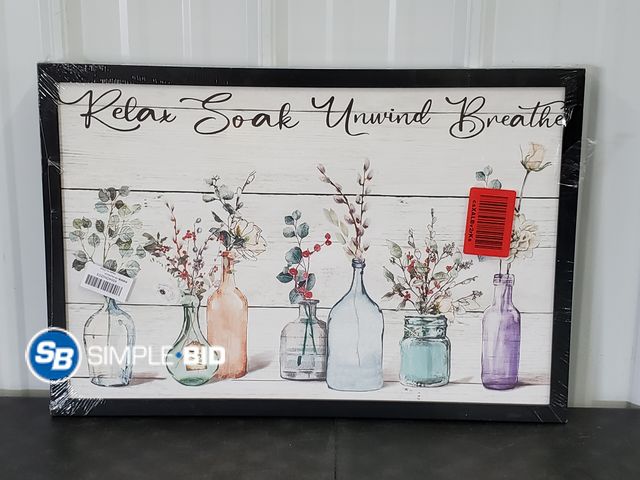Lot 58-74152 - Relax Soak Unwind Breathe Framed Print