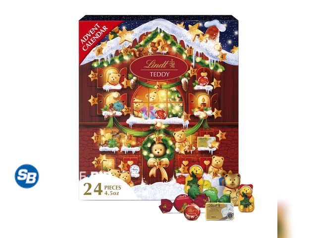 Lot 58-67964 - Lindt Teddy Bear Christmas Chocolate Candy Advent Calendar, 4.5 oz. - unopened