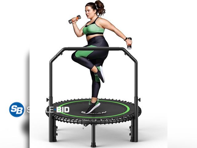 Lot 58-32111 - New BCAN 450/550 LBS Foldable Mini Trampoline, 40"/48" Fitness Trampoline with Bungees, U Shape Adju...