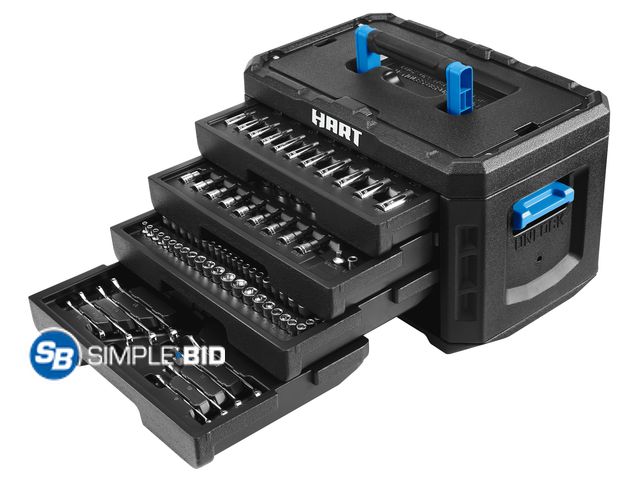 Lot 58-51503 - New HART 215-Piece Mechanics Tool Set, Multiple Drive, Chrome Finish