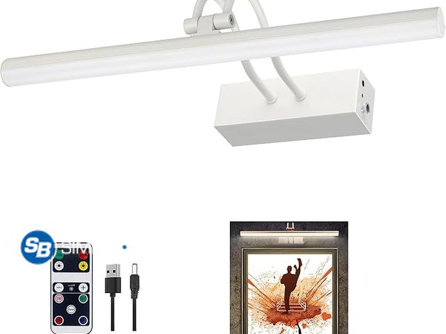 Lot 58-26593 - New Picture Light,20" Battery Picture Lights for Wall,2Colors Remote Control Display Art Lighting wi...