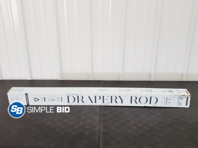 Lot 58-74057 - Deco Window Extendable Drapery Rod - 3/4" Diameter - black