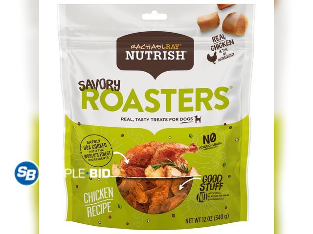Lot 58-26737 - Lot of (2) New Rachael Ray Nutrish Savory Roasters Dog Treats, Chicken Recipe, 12-Ounce Pouch