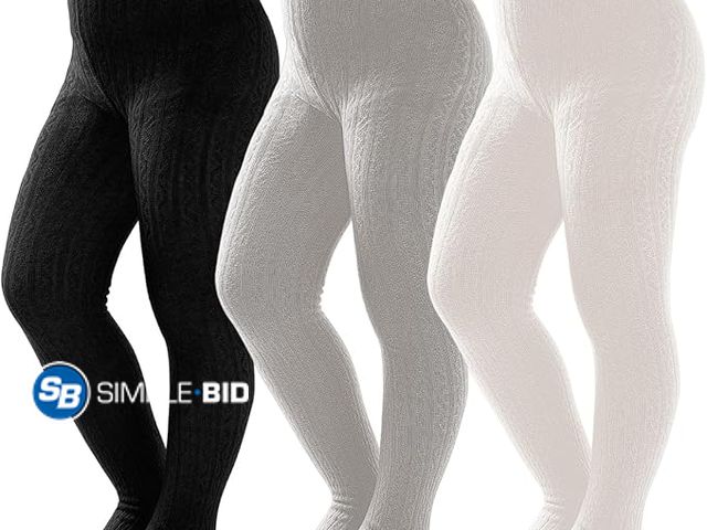 Lot 58-68642 - New Baby Girl Tights Thick Cable Knit Leggings Soft Cotton 3 Pack - SIZE S