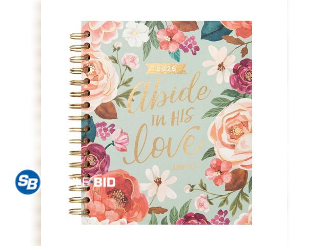 Lot 58-60394 - New Mintgreen Monthly Weekly Medium (7.25"x 8.75") Sage Floral Scripture 15 Month Oct 2025-Dec 2026