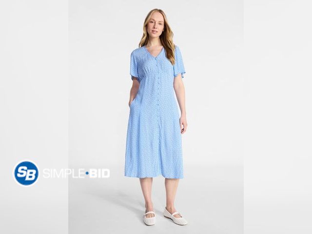 Lot 58-83004 - Time and Tru Women's Empire Waist Midi Dress with Short Sleeves - Size XXXL -22 - NWT