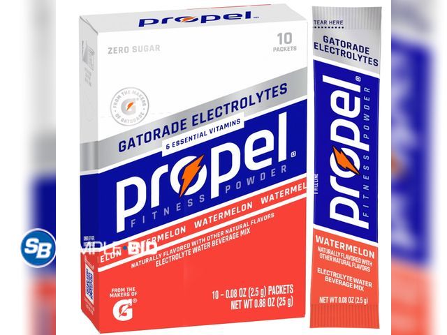 Lot 58-64719 - Lot of (3) Propel Powder Zero Calorie Electrolyte Watermelon Enhanced Water Drink Mix Packets, Zero ...