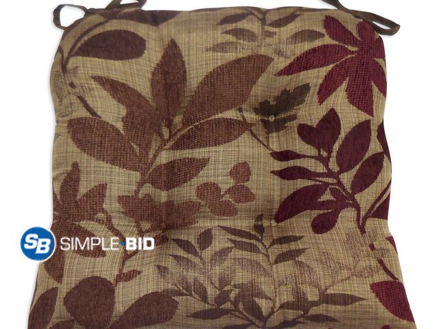 Lot 58-37475 - New Bristol Set of Two (2) Chair Cushions Burgundy (Red) - Memory Foam