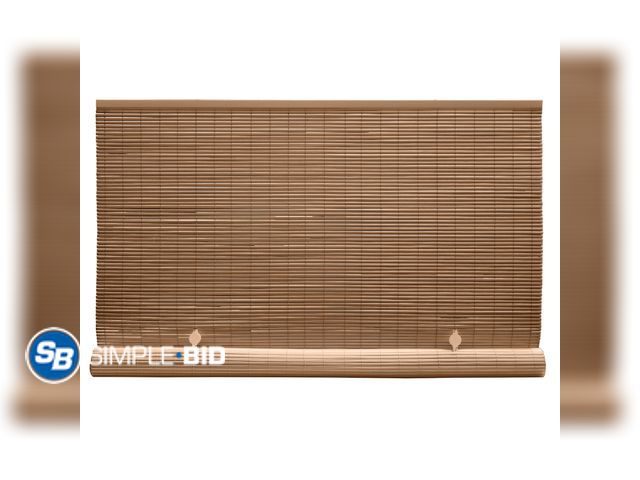 Lot 58-21642 - New Radiance Cordless Blinds for Outdoor and Indoors, PVC Window Shades for Porch, Woodgrain, 8' x 6...