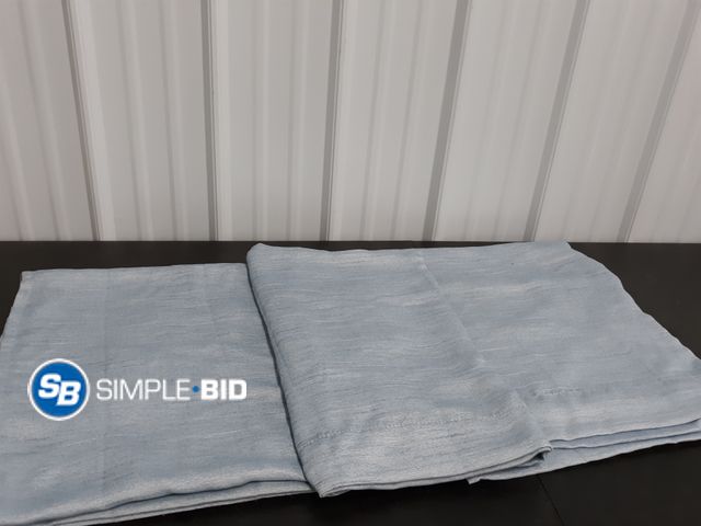 Lot 58-67471 - Lot of (3) Mainstays 84" Curtain Panels, Light Heather Blue - Appear Unused
