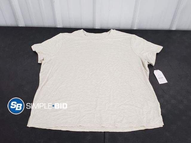 Lot 58-70747 - New Women's Time and Tru Drapey Boxy Tee. Size L - Lt Oatmeal Heather