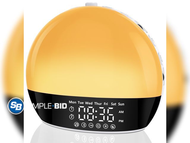 Lot 58-57670 - New Sunrise Alarm Clock Sound Machine, Wake Up Light with Sunset Simulation, Dimmable Clock for Bedr...