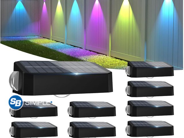 Lot 58-40634 - New Solar Fence Lights Outdoor 12 Pack, Deck Lights with 12 Mode RGB Color Changing, Warm &amp; Cool...