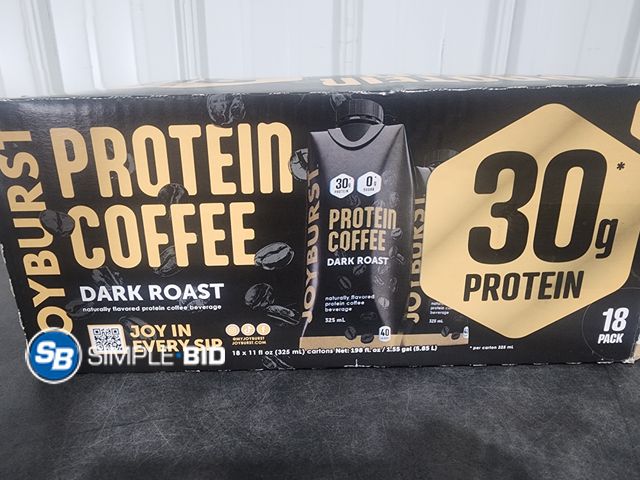 Lot 58-29885 - JoyBurst Protein COFFEE Dark Roast 17 pack 11 fl oz each - unopened