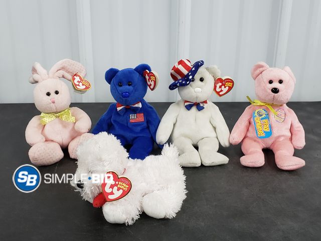 Lot 58-50270 - Lot of (5) TY Beaning Baby Stuffed Animals