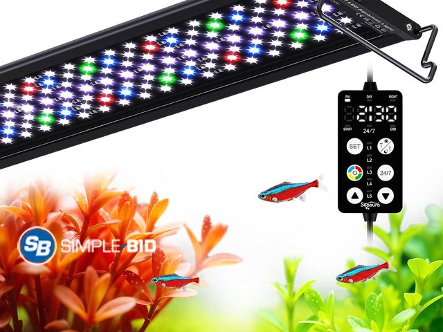 Lot 58-76089 - New SEAOURA Aquarium Grow Light with 24/7 Timer for 36-42in Fish Tank High PAR LEDs for Plant Growth...