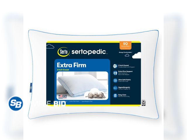 Lot 58-60546 - New Sertapedic Extra Firm Standard/Queen Bed Pillow, Hypoallergenic
