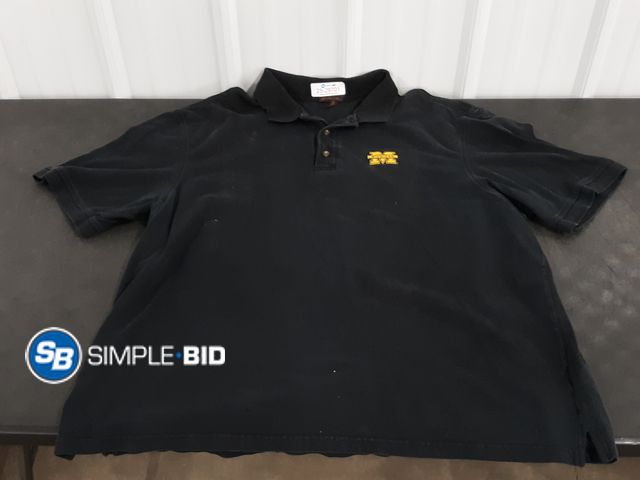 Lot 58-29701 - Black Polo Shirt - U of M Logo - Size XXL - Used