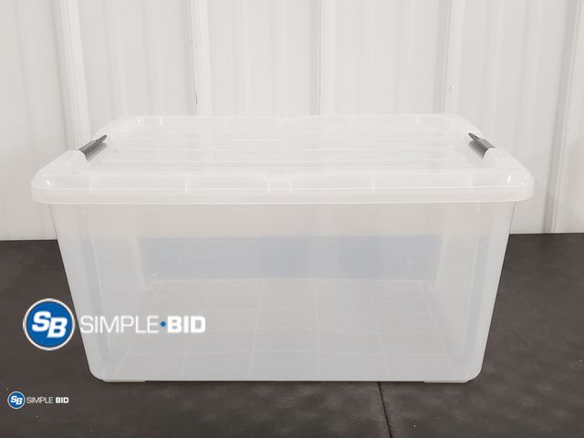 Lot 58-66741 - Iris Clear Plastic Tote with Latchable Lid