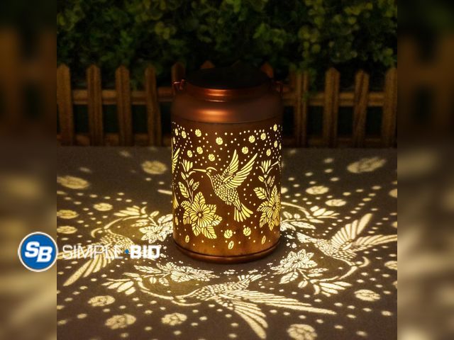 Lot 58-83212 - New Garden Decor Hummingbird Solar Lanterns Outdoor Waterproof