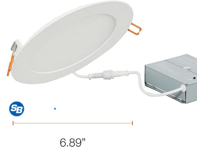 Lot 58-33143 - New SYLVANIA LED 6" Slim Microdisk Recessed Downlight Junction Box, 16W, CCT 5 Color Selectable, 270...