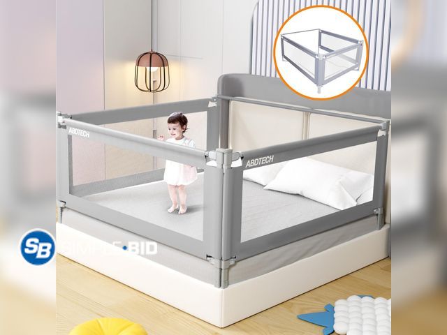 Lot 58-31853 - Bed Guard Rail for Toddlers - 3 Sides Safety Baby Bed Rail Guard with Reinforced Large S-Shape, Infa...