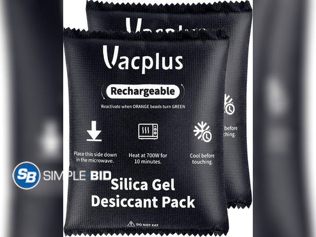 Lot 58-50562 - New Vacplus 2 Pack 400g Reusable Desiccant Packs for Storage, Large Silica Gel Packs - Reactivate wh...