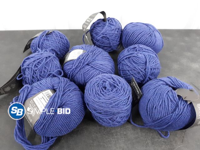 Lot 58-56186 - Lot of (9) Rolls of Jaeger Extra Fine Merino Double Knitting Wool - Purplish Blue Color
