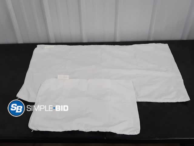 Lot 58-37158 - Lot of (2) allerease Zippered Pillow Cases - (1) King Size, (1) Travel Size