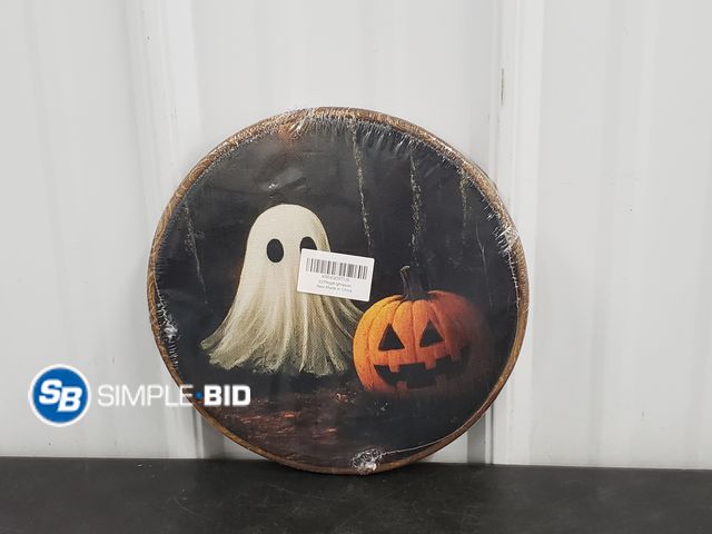 Lot 58-77228 - New Vintage Halloween Ghost Round Wall Art Framed, Dark Academia Ghost Forest Canvas Prints Wall Han...