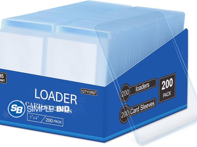 Lot 58-50670 - New  400Pcs Loaders for Cards (200Pcs Hard Plastic Card Holders &amp; 200Pcs Penny Card Sleeves) 3" ...